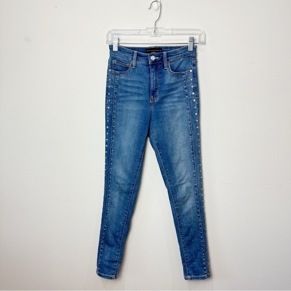 Sanctuary Denim - Sanctuary Social Ankle Skinny Jeans Embellished Studded Crystal High Rise